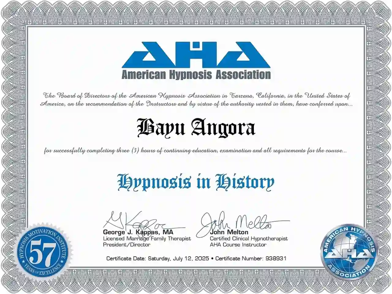 AHA | Hypnosis in History | Bayu Angora