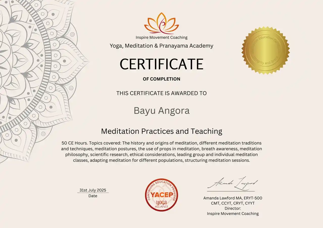 Yoga Alliance | Meditation | Bayu Angora